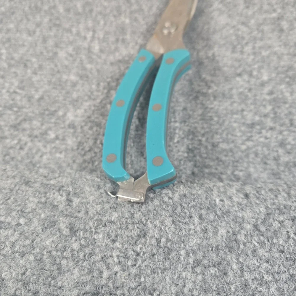 The Pioneer Woman Kitchen Shears Turquoise Handle‎ Serrated Blade Multi-tool